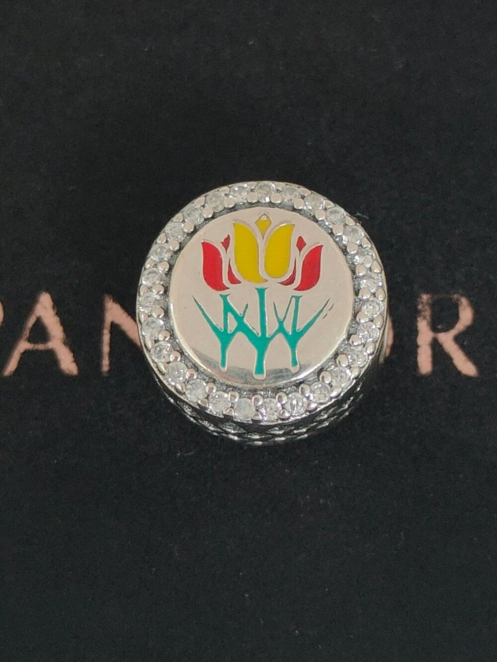 Pandora Holland Tulip Charm Bead S925 Silver with box